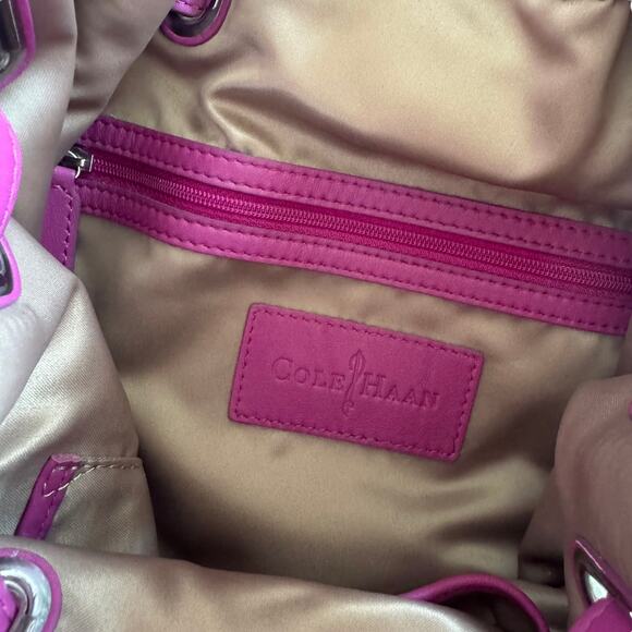 Cole Haan Cornelia Ellie Large Drawstring Fuchsia Purse - Picture 7 of 12